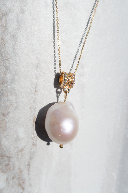 Simple White Baroque Pendant