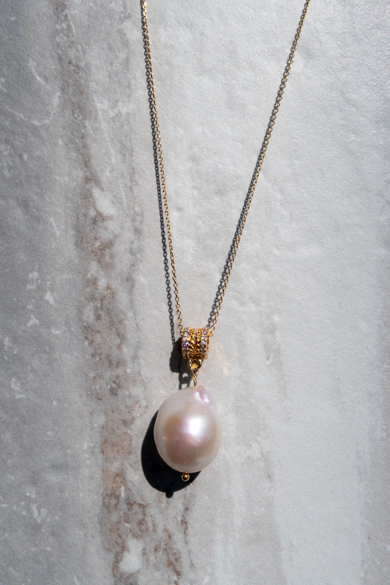 Simple White Baroque Pendant