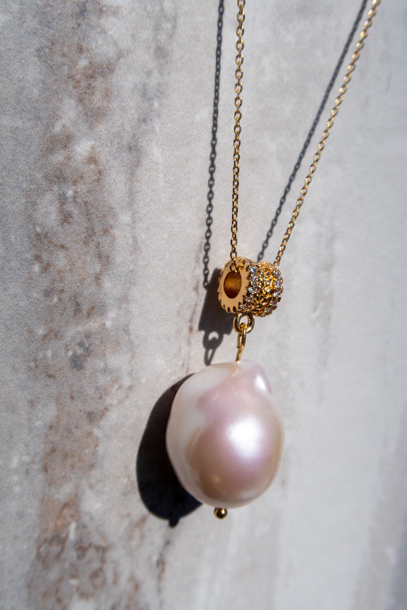 Simple White Baroque Pendant