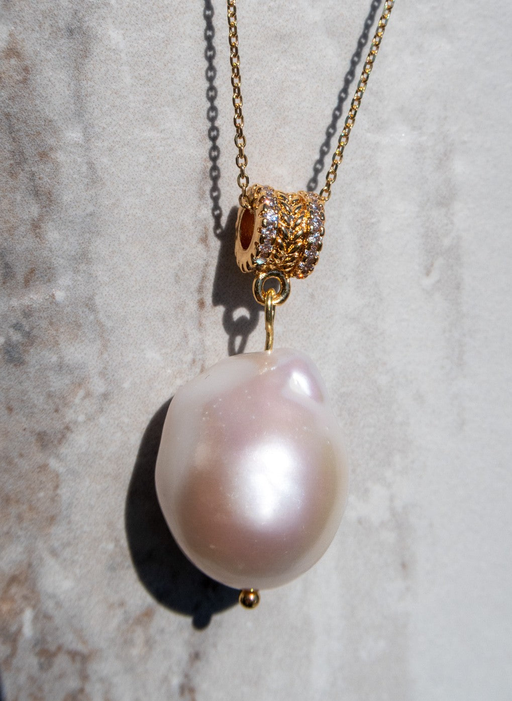 Simple White Baroque Pendant