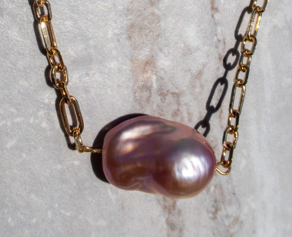 Pink Baroque Free Floating Necklace
