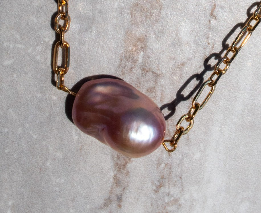 Pink Baroque Free Floating Necklace