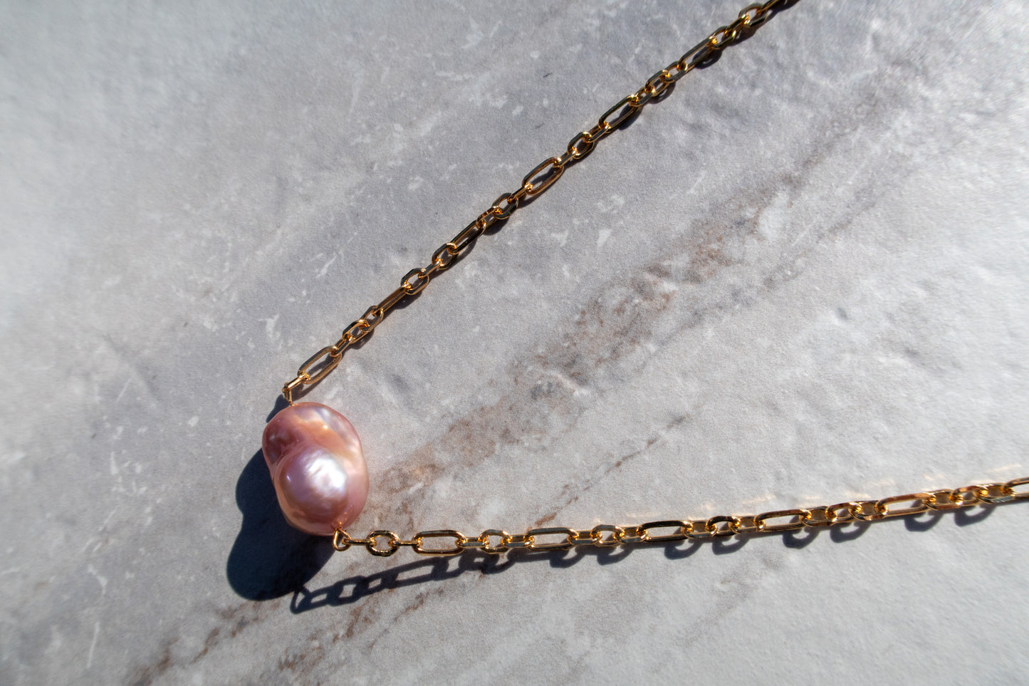 Pink Baroque Free Floating Necklace
