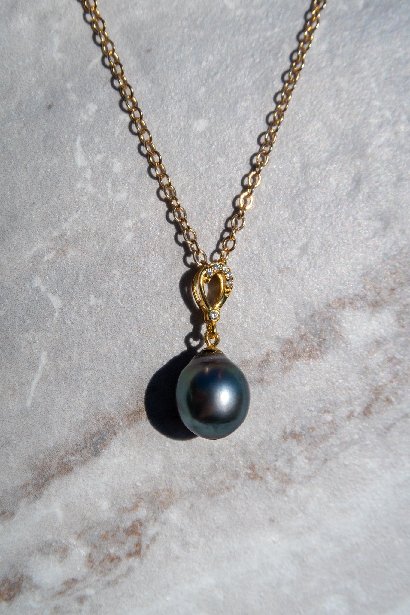 Tahitian Pearl Pendant Necklace - Gold Filled