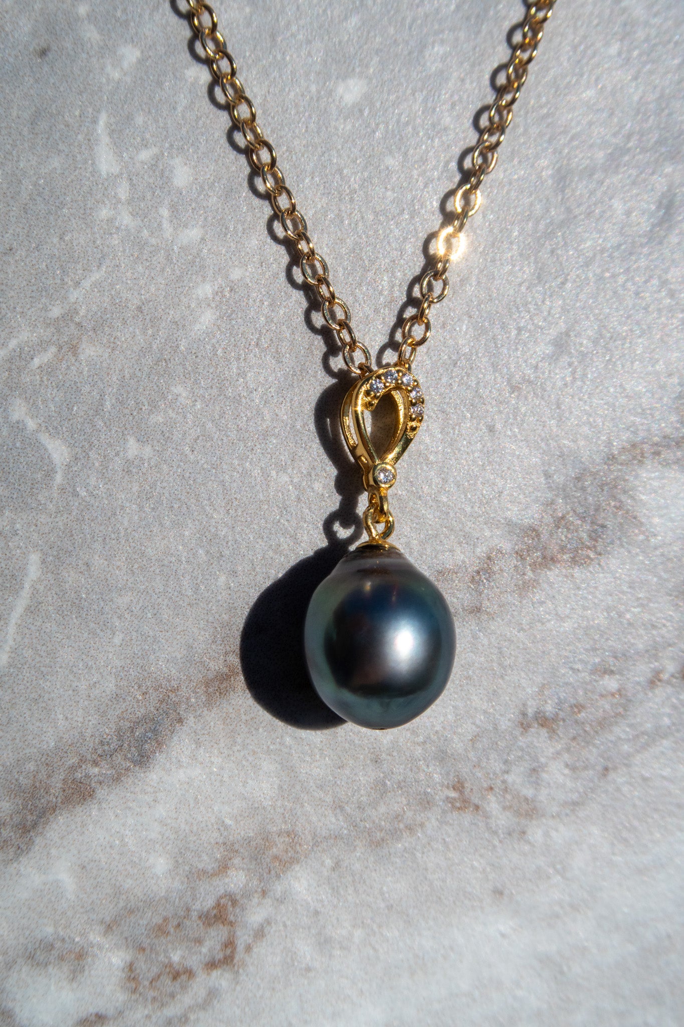 Tahitian Pearl Pendant Necklace - Gold Filled