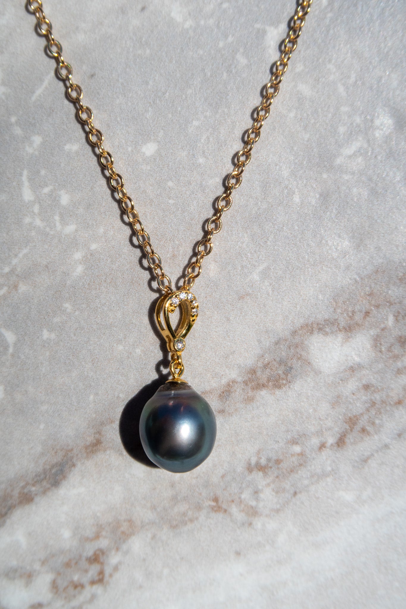 Tahitian Pearl Pendant Necklace - Gold Filled