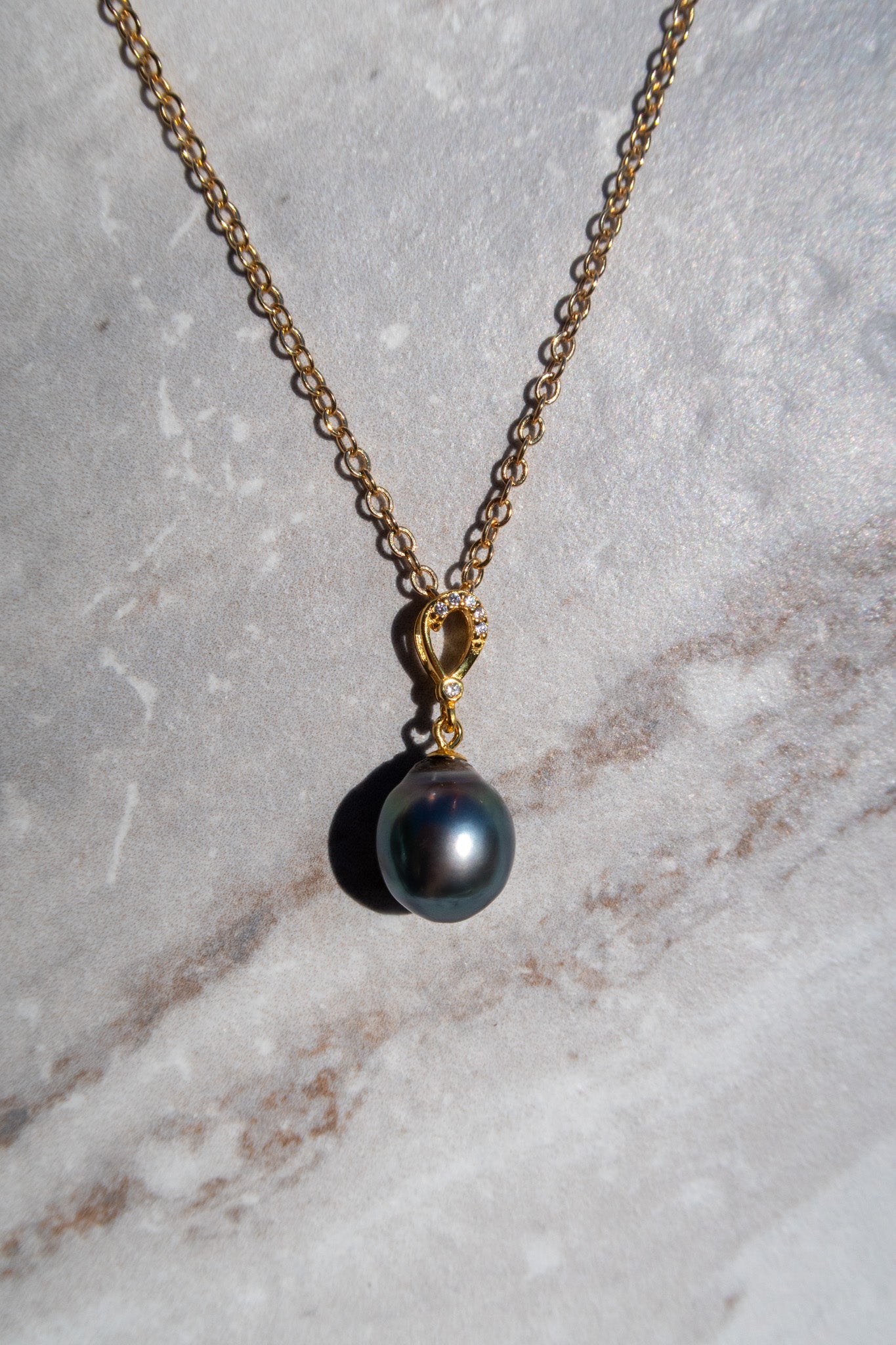 Tahitian Pearl Pendant Necklace - Gold Filled