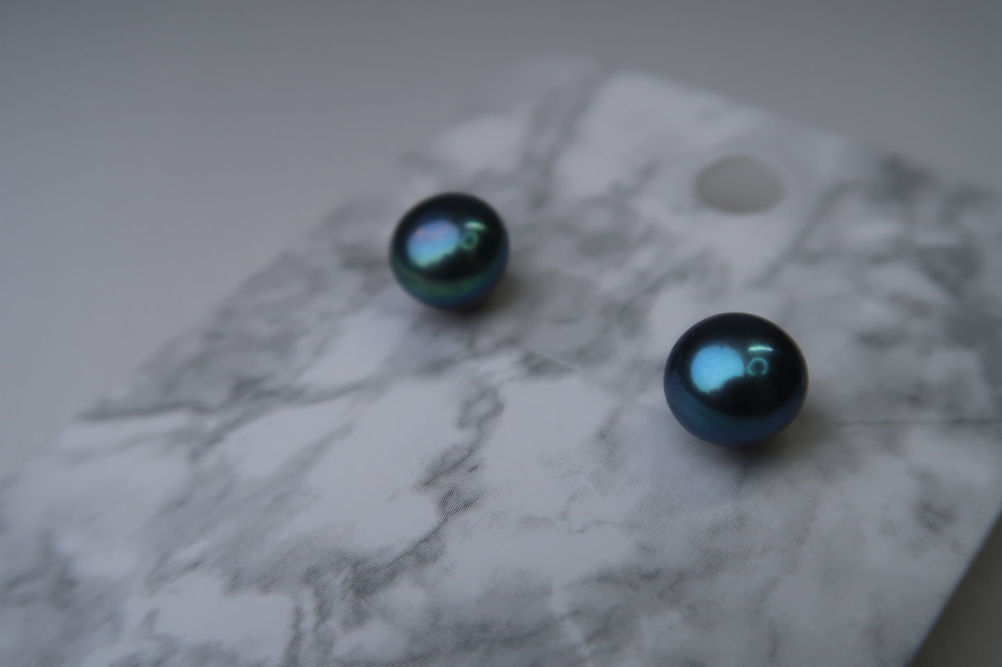Peacock Blue Freshwater Pearl Sterling Silver Studs