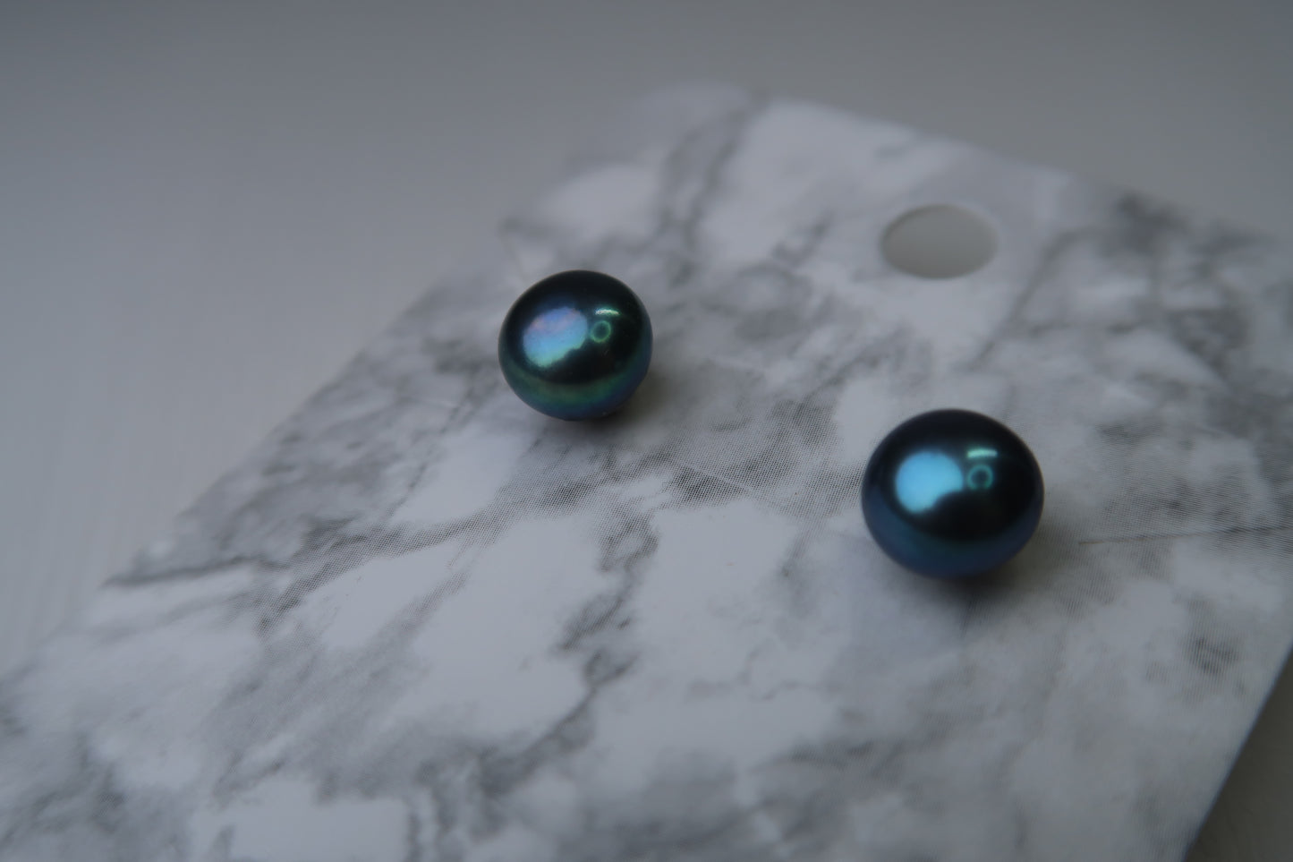 Peacock Blue Freshwater Pearl Sterling Silver Studs