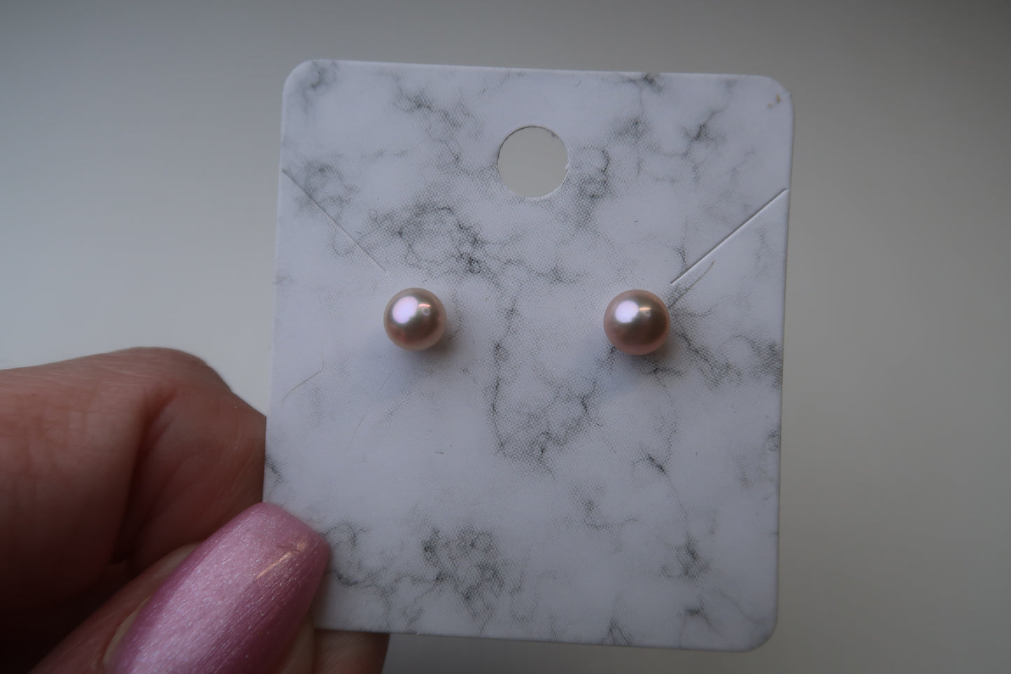 🌸Natural Pink Freshwater Pearl Sterling Silver Studs - Small Size