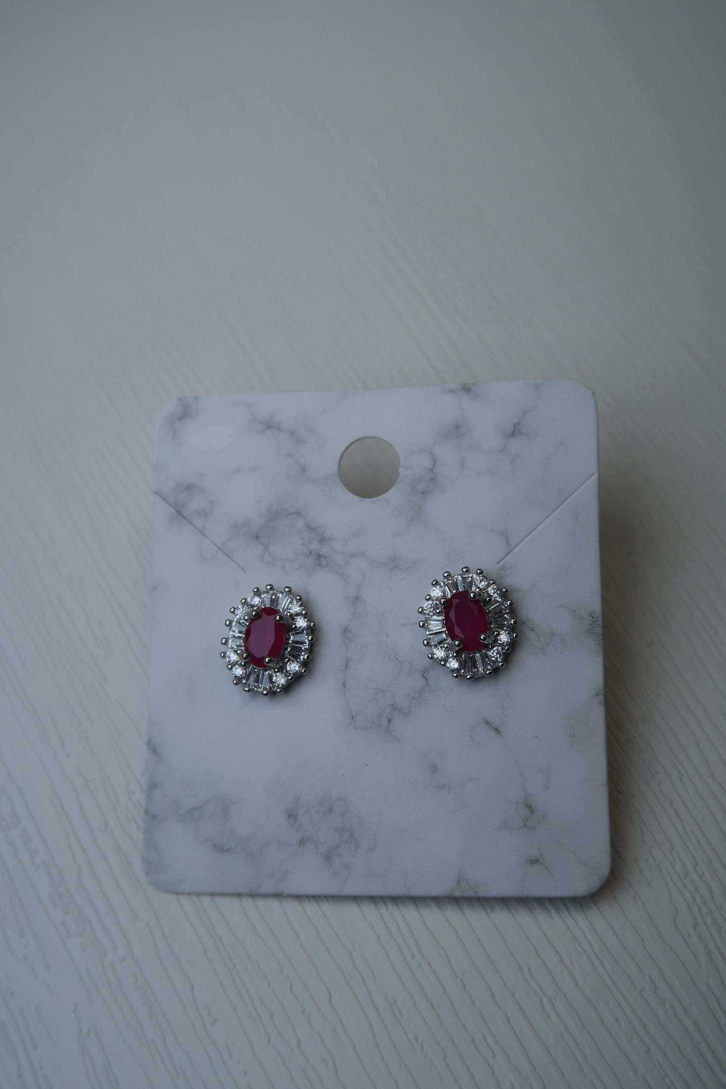 Ruby Oval-Shaped Sterling Silver Studs