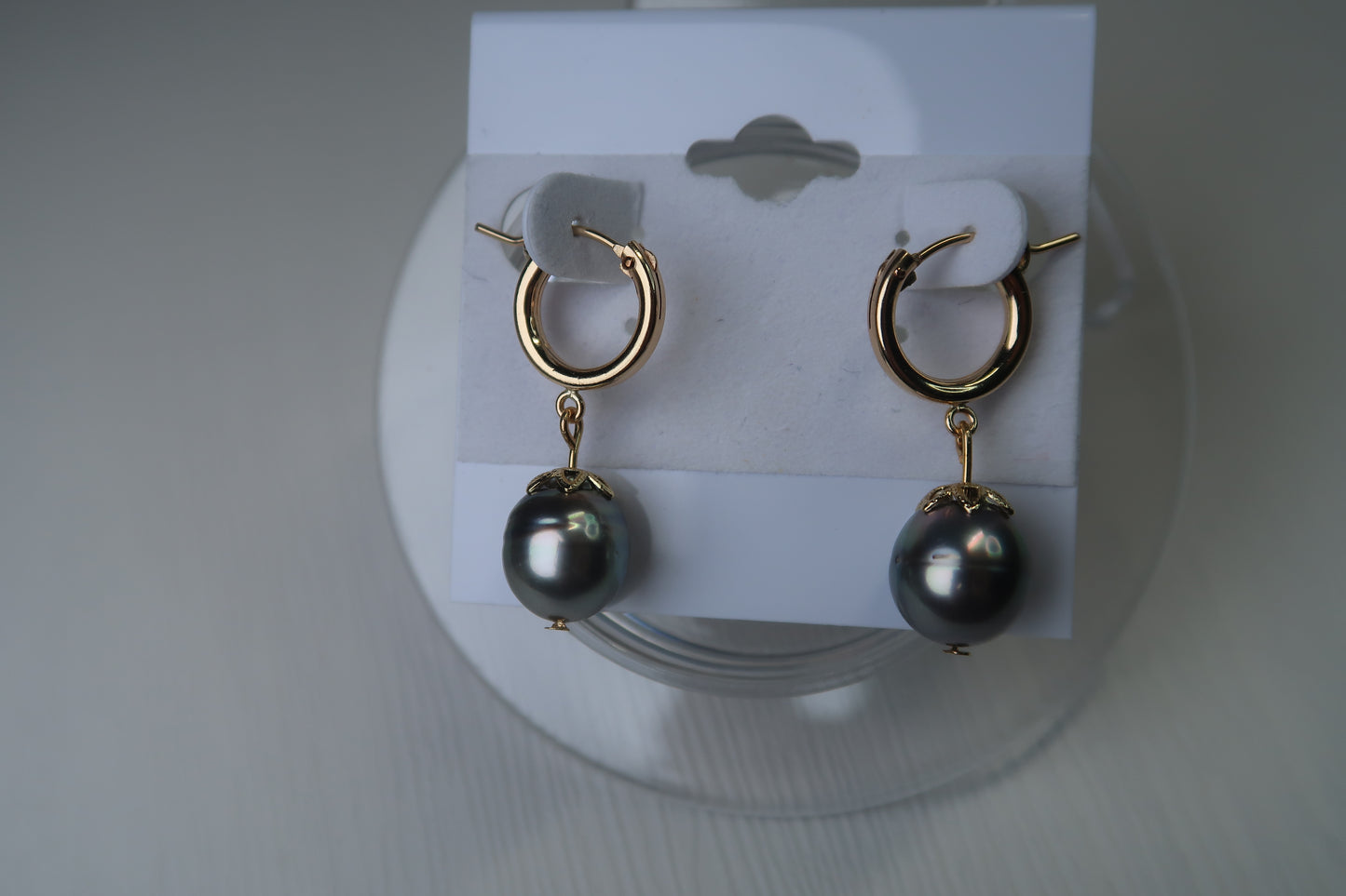 Tahitian Pearl Gold Filled Hoops