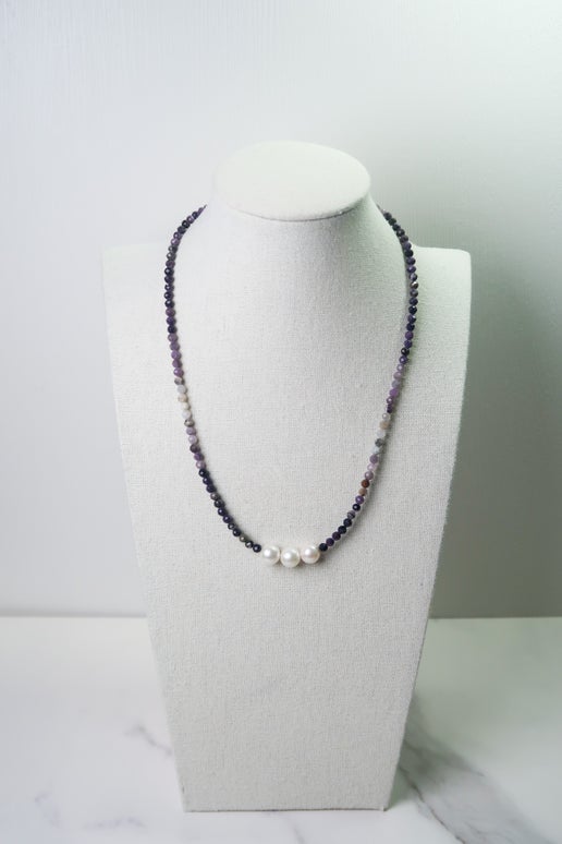 Purple Opal & White Edison Pearls