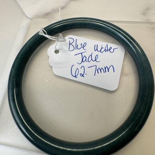 Blue Water Jade Hard Bangle - 62.7mm