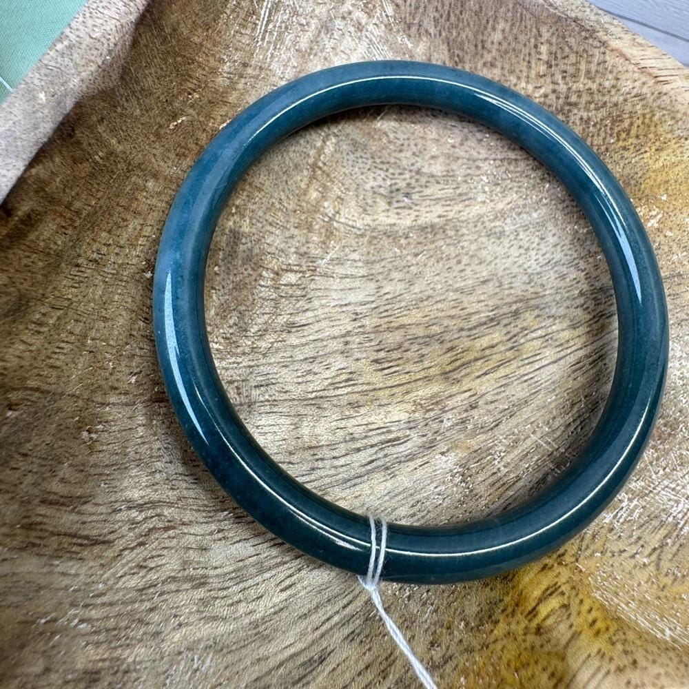 Blue Water Jade Hard Bangle - 62.7mm