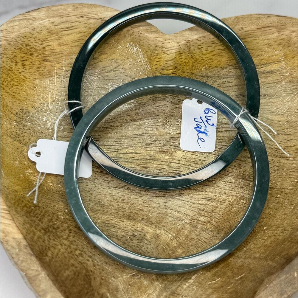 Blue Water Jade Hard Bangle - 58.9mm