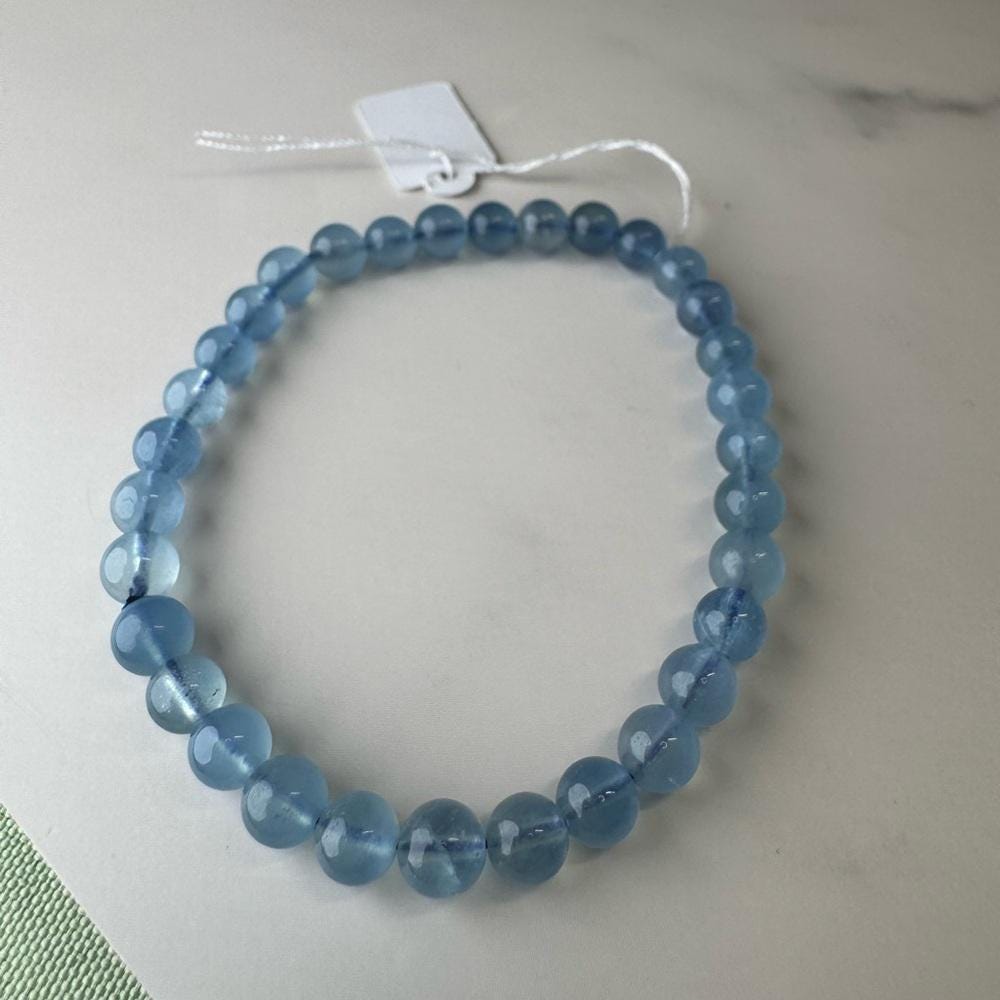 Devil Blue Aquamarine Beaded Bracelet 7A