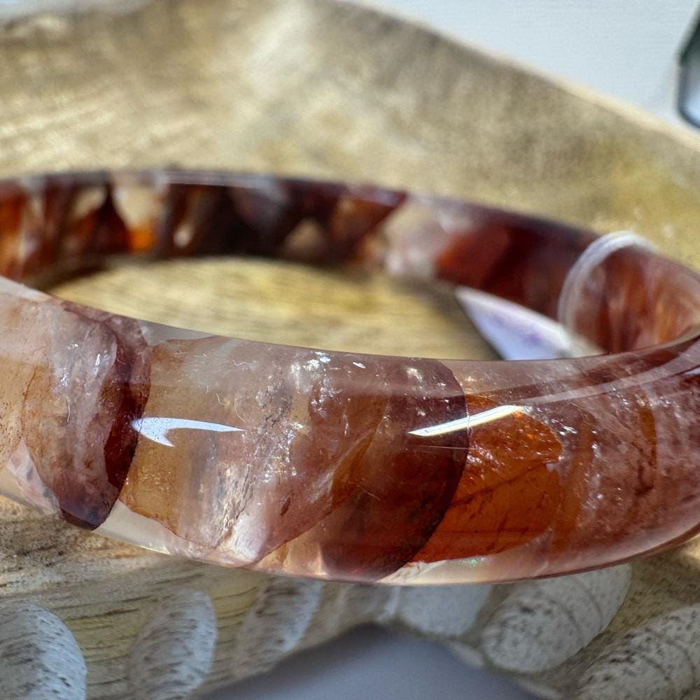 Fire Quartz Hard Bangle Bracelet - 61.3mm