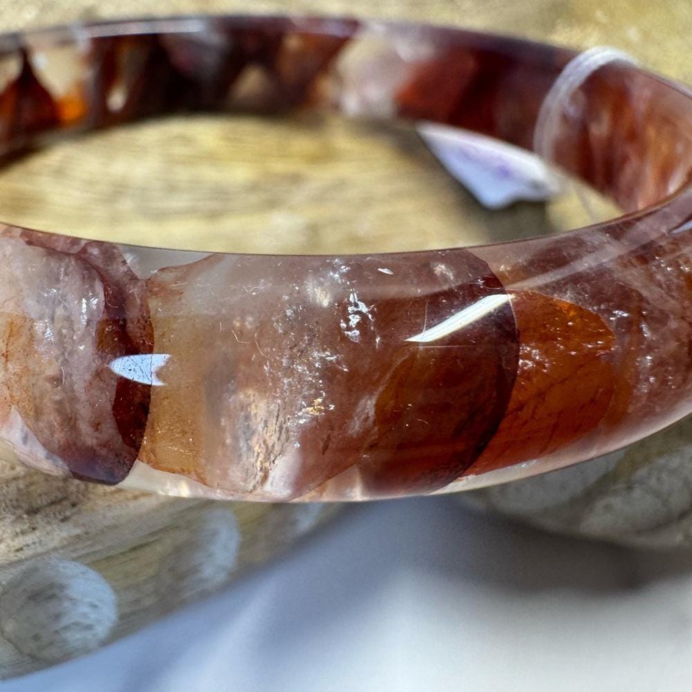 Fire Quartz Hard Bangle Bracelet - 61.3mm