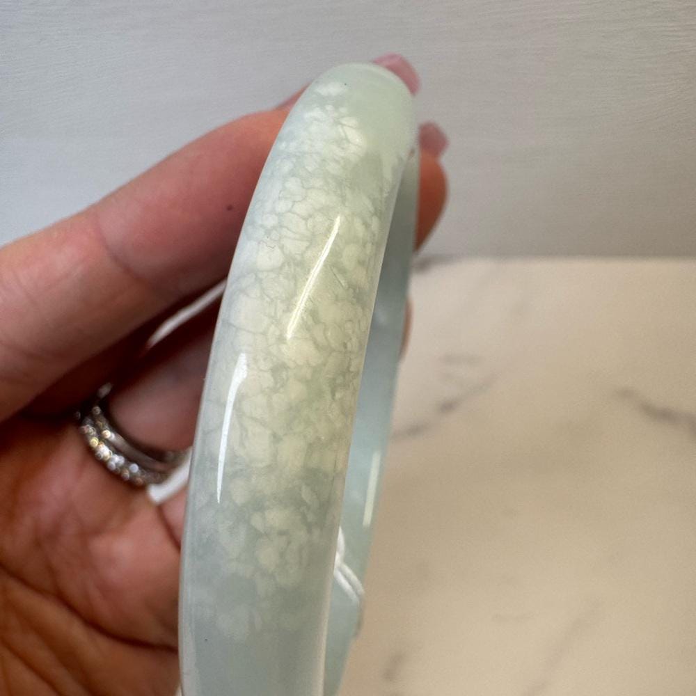 Blue Xiu Jade Hard Bangle - 59mm