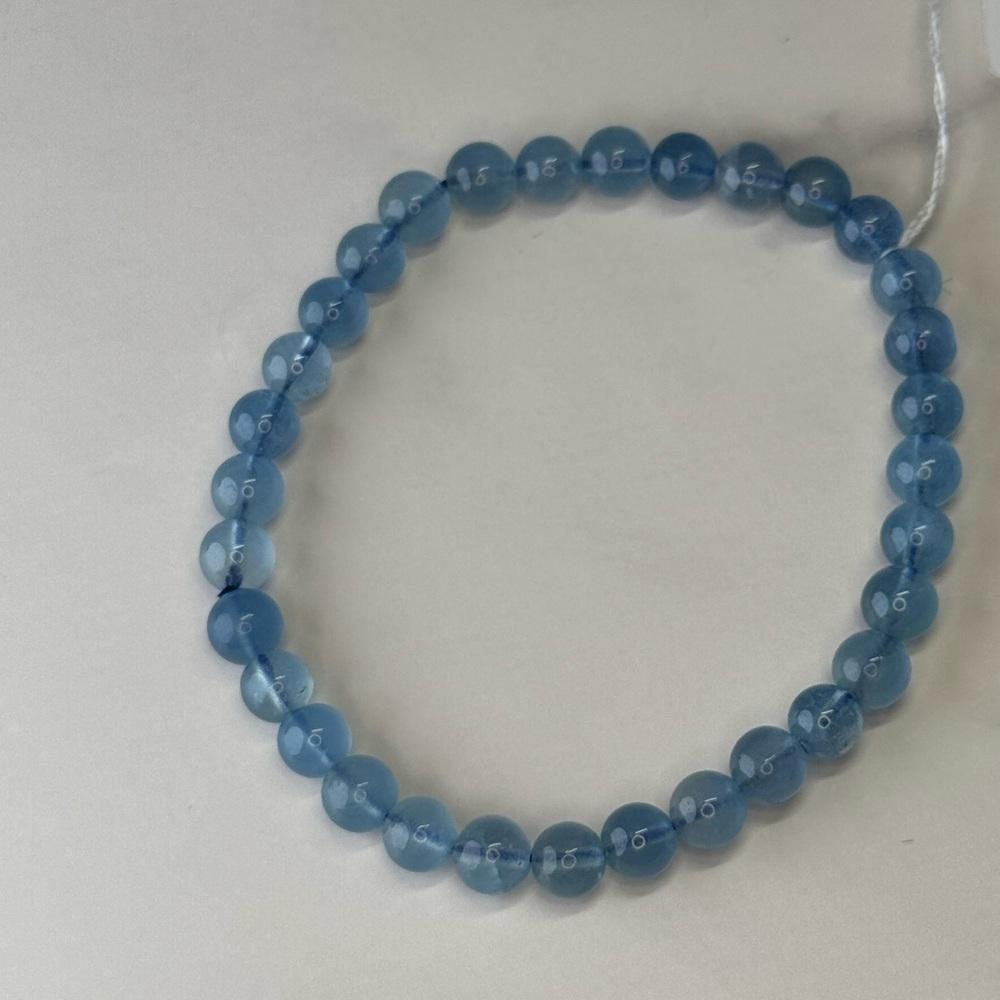 Devil Blue Aquamarine Beaded Bracelet 7A